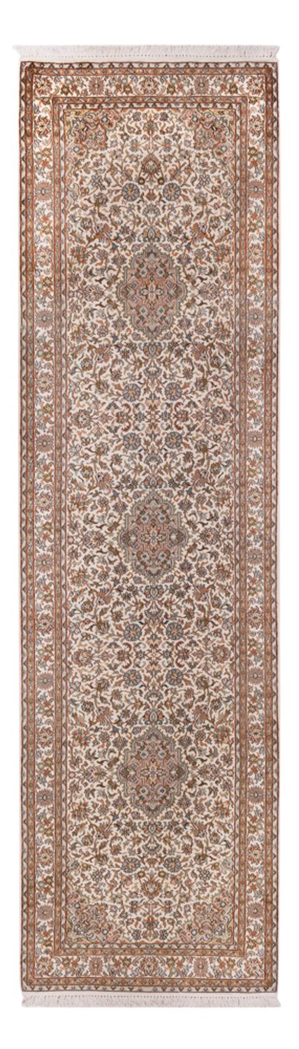 Løper Silketeppe - Kashmir silke - 290 x 81 cm - lys beige