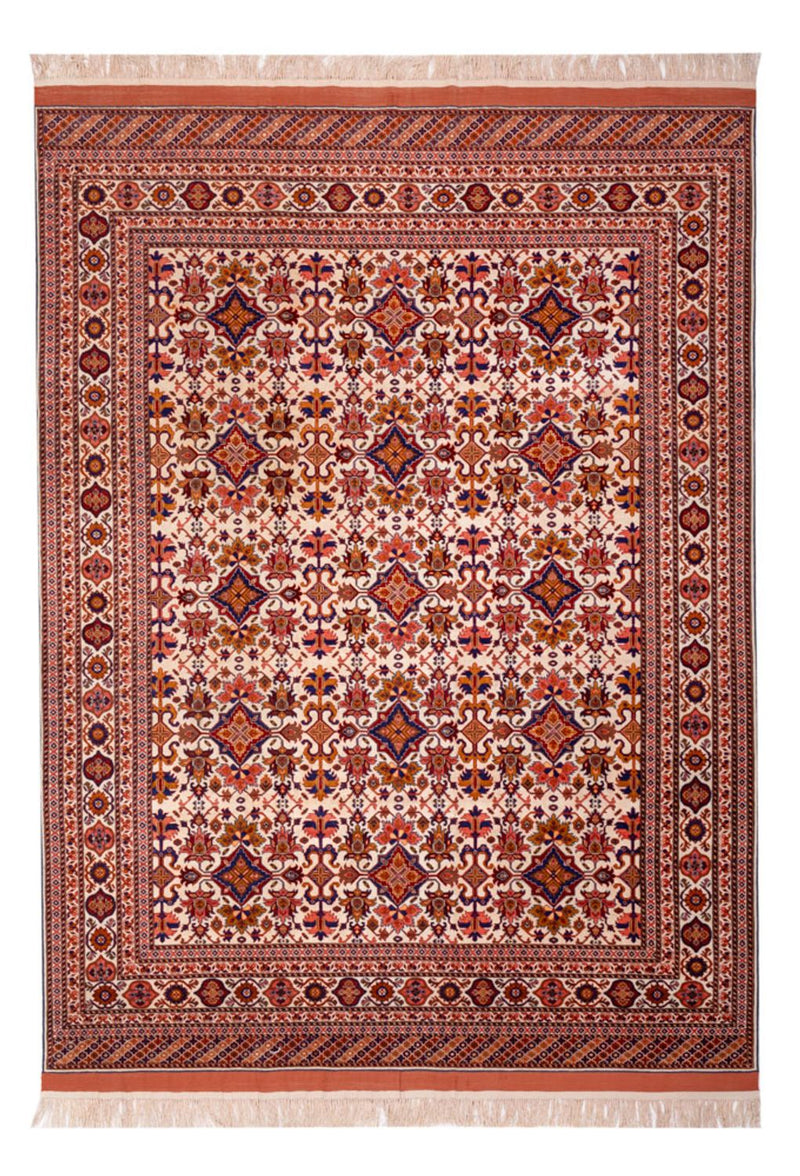 Silketeppe - afghansk silke - 282 x 205 cm - brun