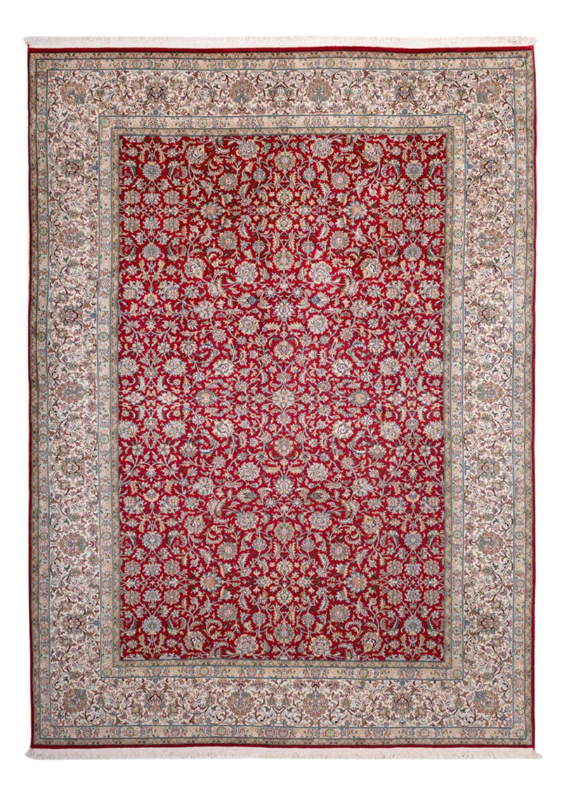 Silketeppe - Kashmir silke - 302 x 216 cm - rød