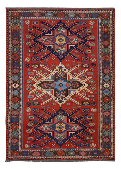 Afghansk kilim Teppe 218x292cm - rød
