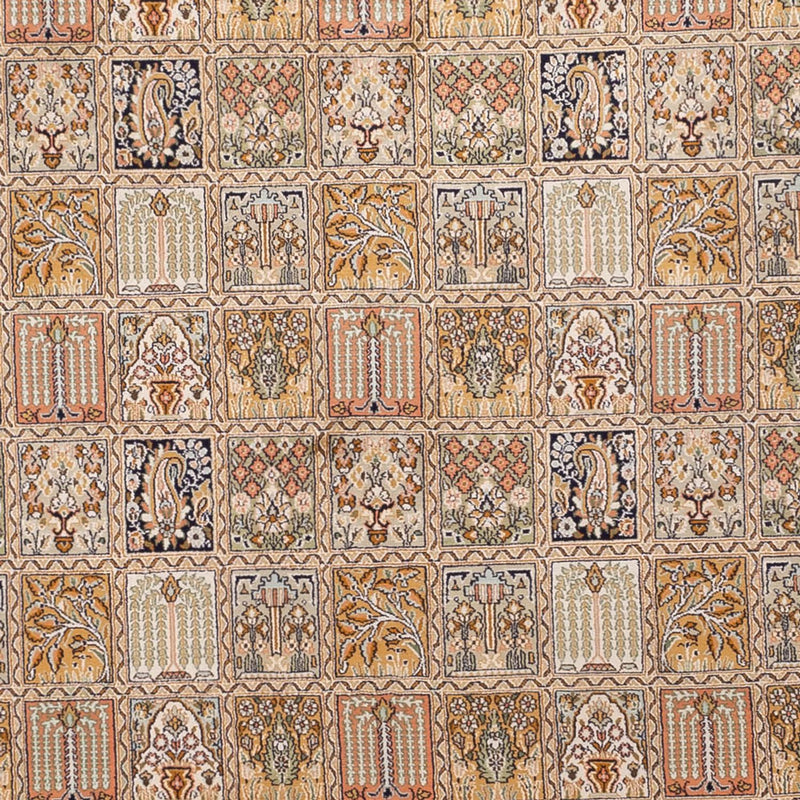 Silketeppe - Kashmir silke - 330 x 246 cm - mørk beige