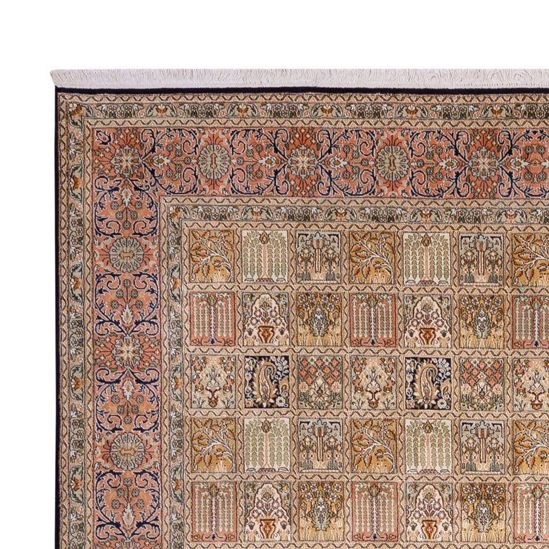 Silketeppe - Kashmir silke - 330 x 246 cm - mørk beige
