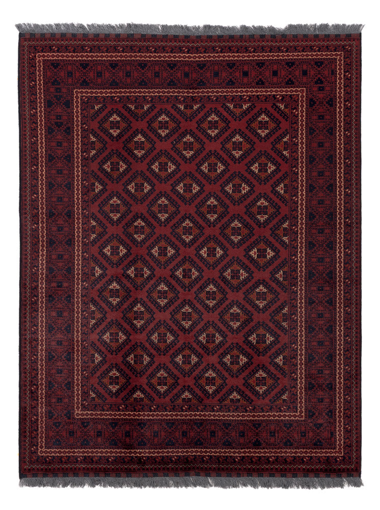 Afghansk teppe - 195 x 147 cm - rød