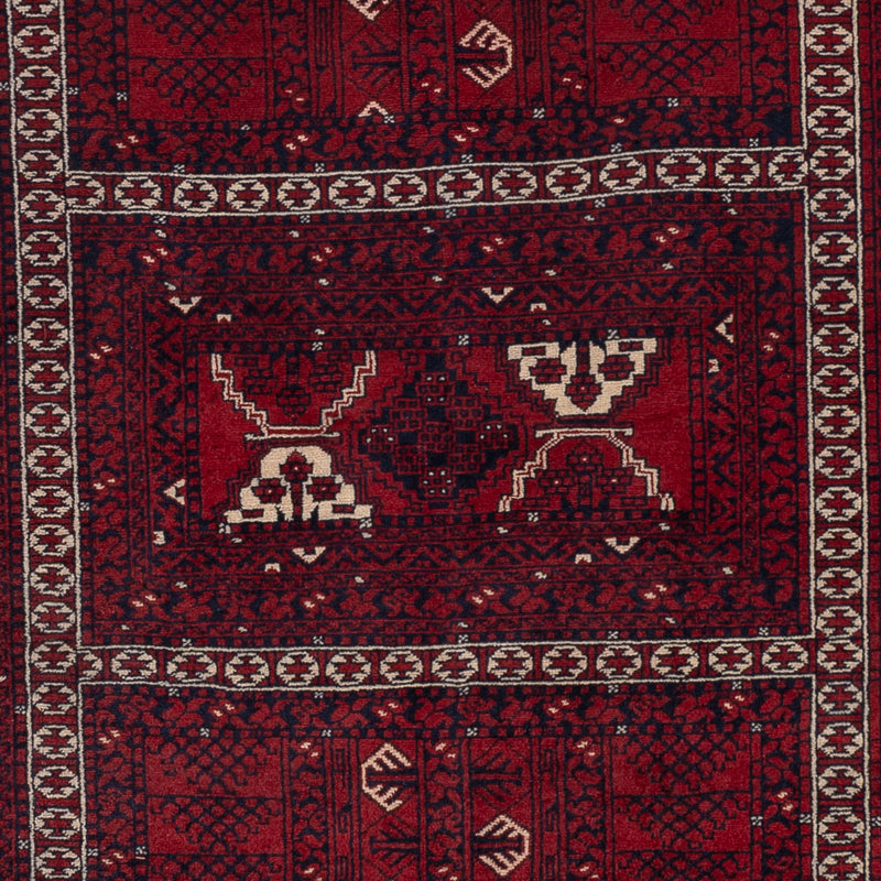 Afghansk teppe - 240 x 153 cm - mørk rød