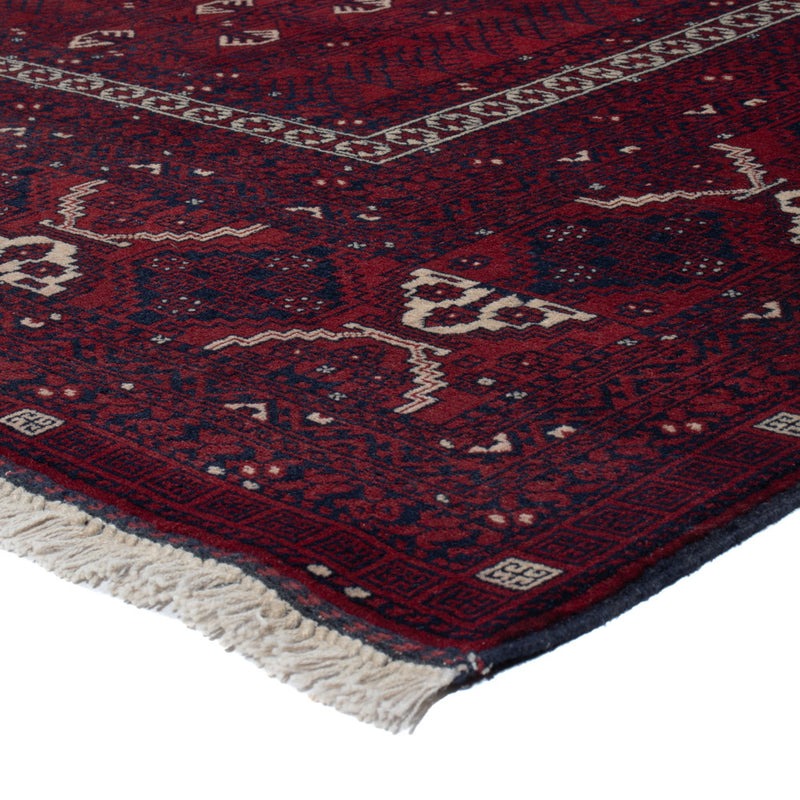 Afghansk teppe - 240 x 153 cm - mørk rød