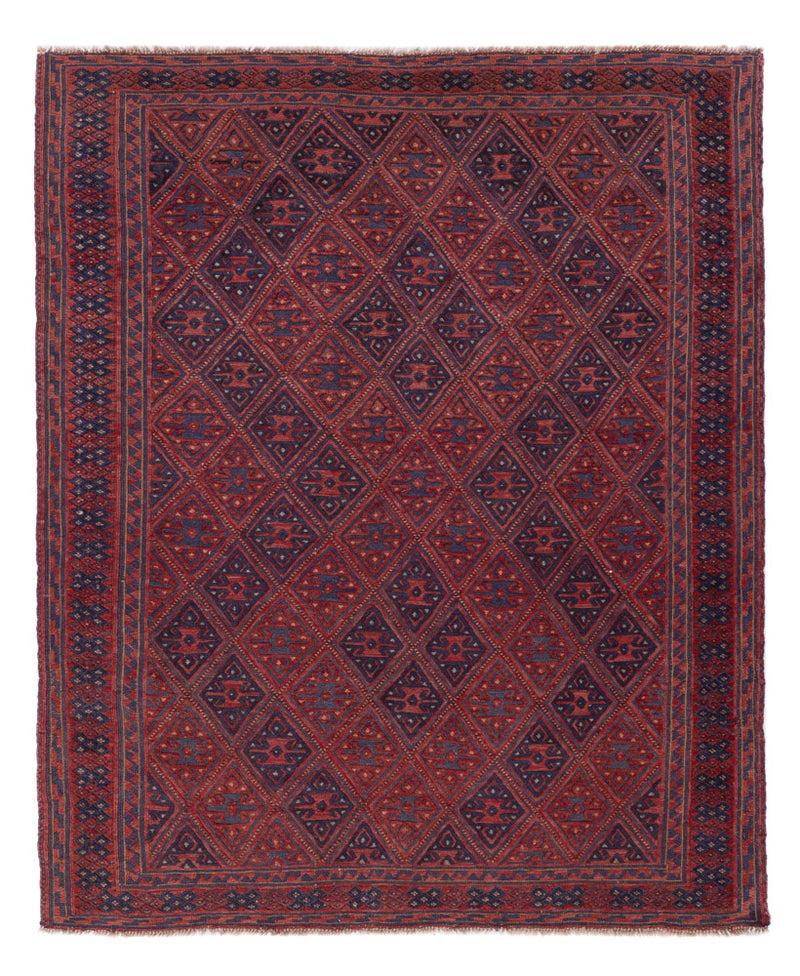 Kelimteppe - Orientalsk - 194 x 159 cm - mørk rød