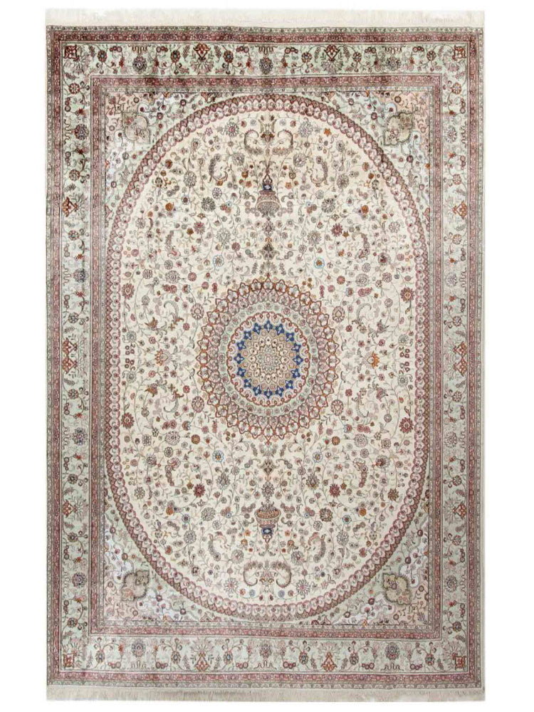 Silketeppe - Kina silke - 366 x 277 cm - beige