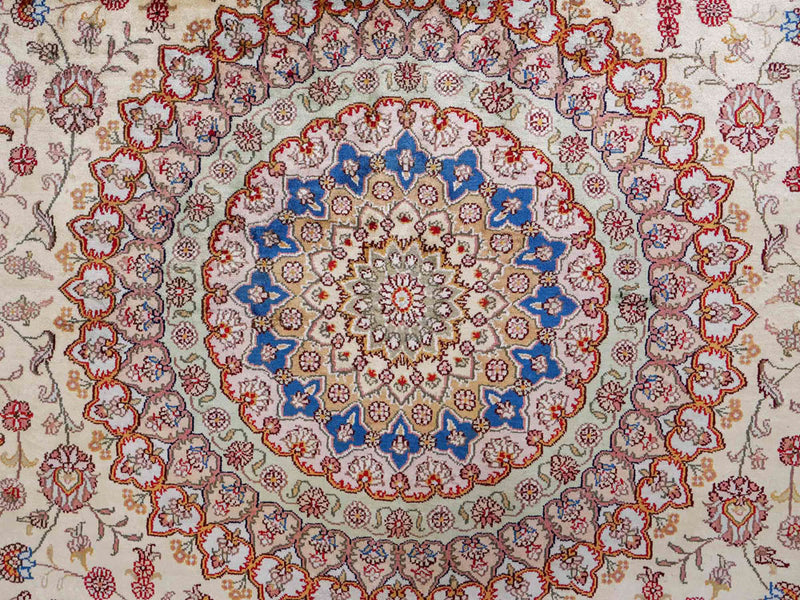 Silketeppe - Kina silke - 366 x 277 cm - beige