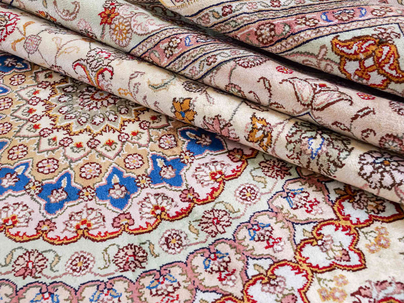 Silketeppe - Kina silke - 366 x 277 cm - beige