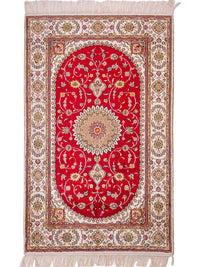Silketeppe - Kina silke - 120 x 77 cm - rød – product image
