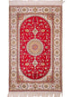 Silketeppe - Kina silke - 120 x 77 cm - rød