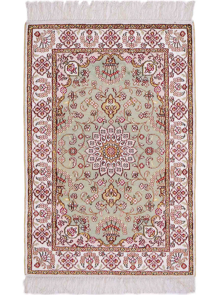Silketeppe - Kina silke - 93 x 63 cm - sand