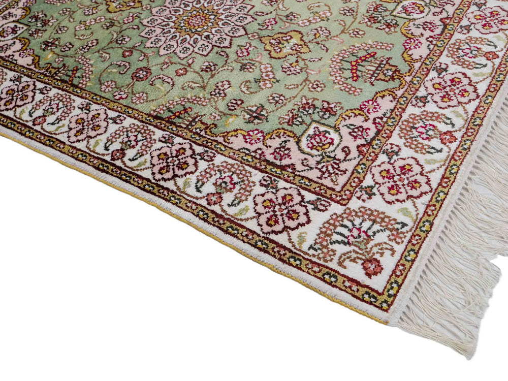 Silketeppe - Kina silke - 93 x 63 cm - sand