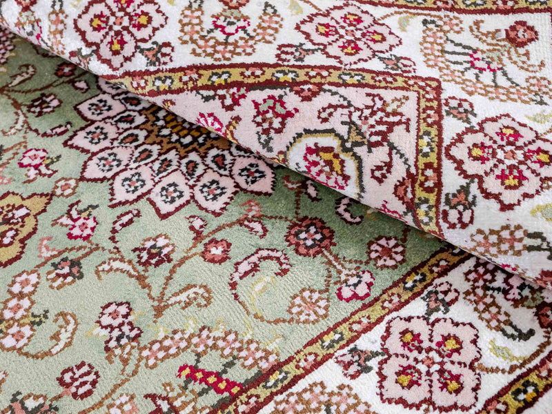 Silketeppe - Kina silke - 93 x 63 cm - sand