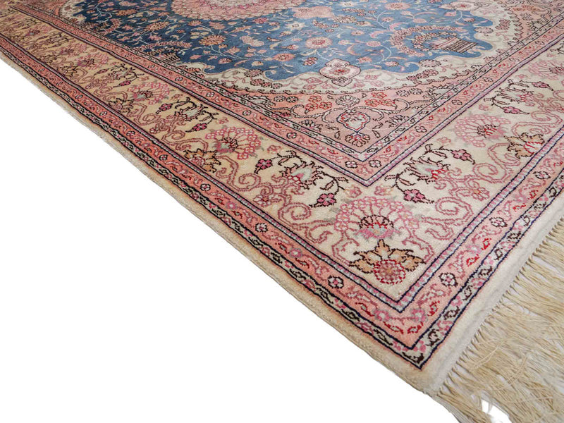 Silketeppe - Kina silke - 192 x 123 cm - blå