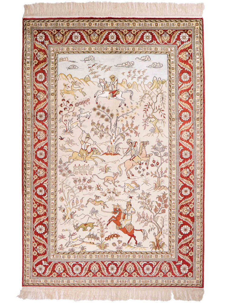 Kinesisk silke Teppe 193x121cm - Orientalsk teppe