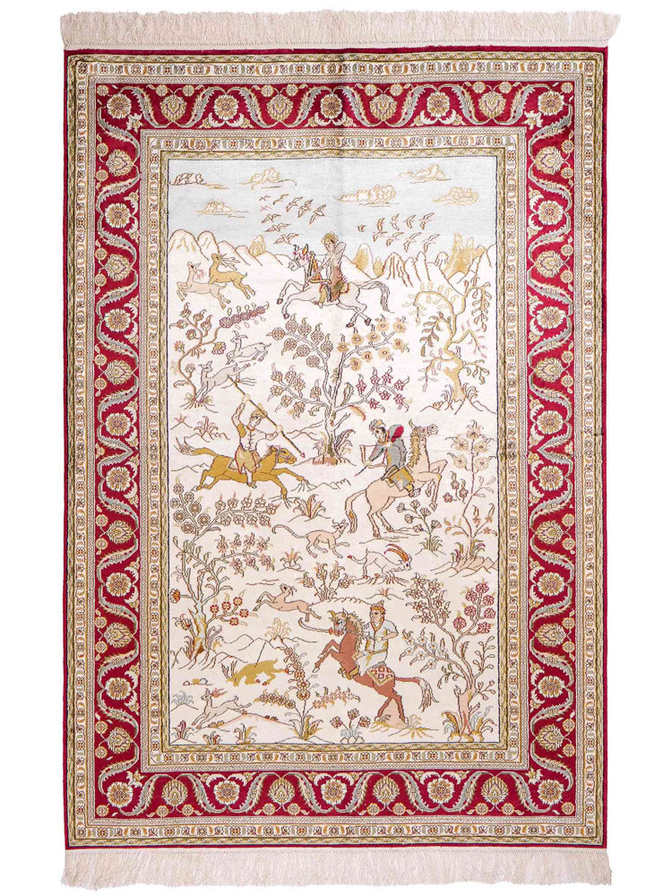 Kinesisk silke Teppe 180x123cm - Orientalsk teppe