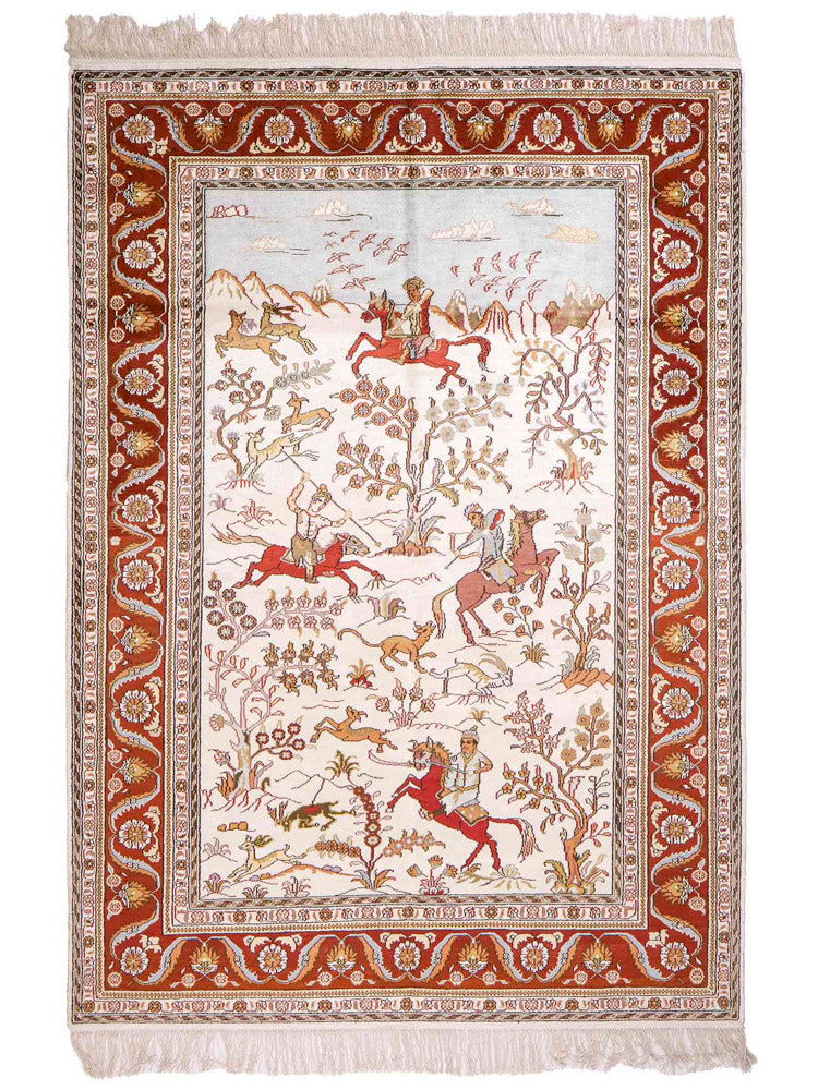 Kinesisk silke Teppe 184x125cm - Orientalsk teppe