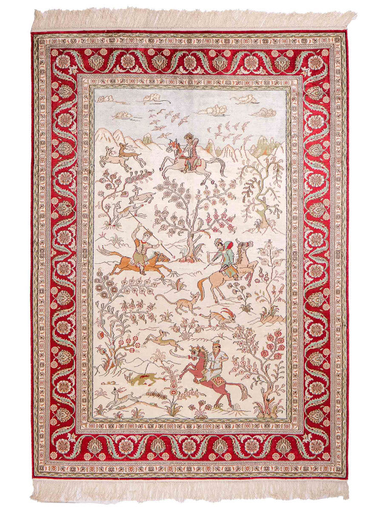 Kinesisk silke Teppe 180x124cm - Orientalsk teppe