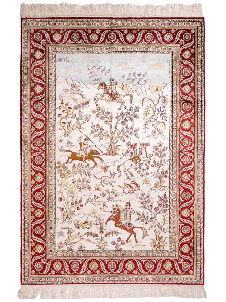 Kinesisk silke Teppe 185x124cm - Orientalsk teppe