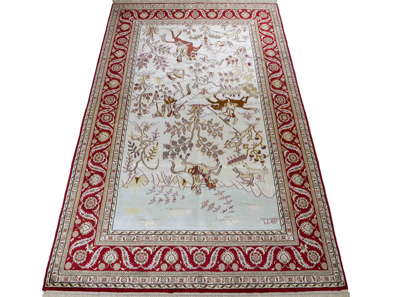 Kinesisk silke Teppe 185x124cm - Orientalsk teppe