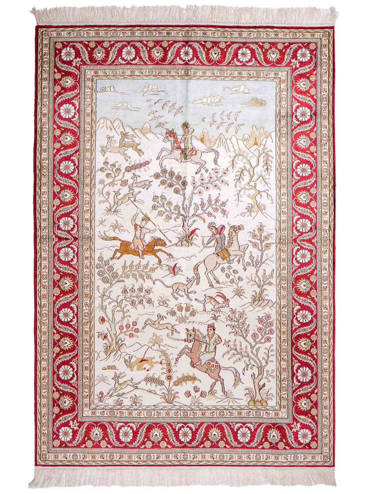 Kinesisk silke Teppe 185x126cm - Orientalsk teppe