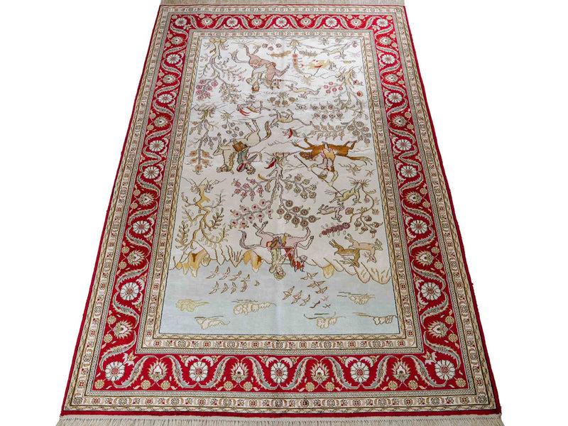 Kinesisk silke Teppe 185x126cm - Orientalsk teppe