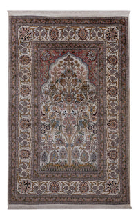 Silketeppe - Kashmir silke - 186 x 116 cm - mørk beige – product image