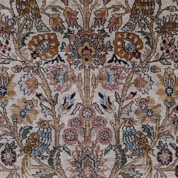 Silketeppe - Kashmir silke - 186 x 116 cm - mørk beige