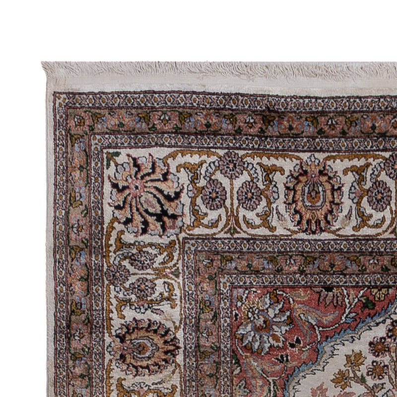 Silketeppe - Kashmir silke - 186 x 116 cm - mørk beige
