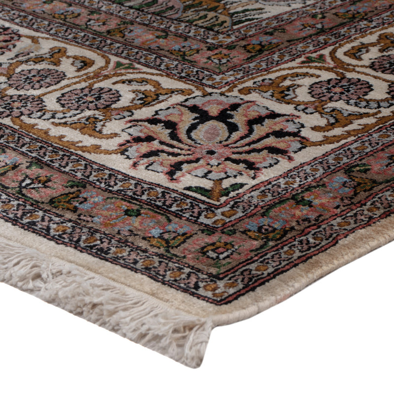 Silketeppe - Kashmir silke - 186 x 116 cm - mørk beige