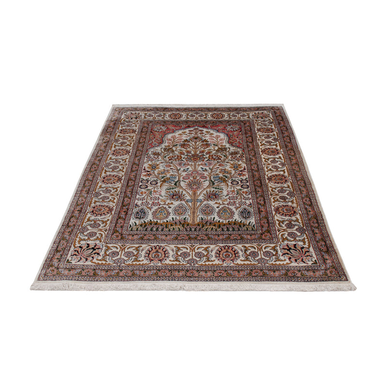 Silketeppe - Kashmir silke - 186 x 116 cm - mørk beige