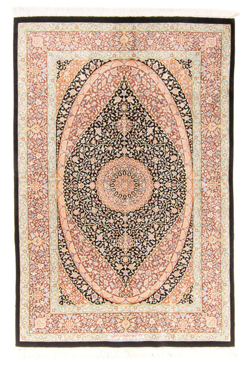 Silketeppe - Ghom Silk - Premium - 154 x 101 cm - mørkeblå