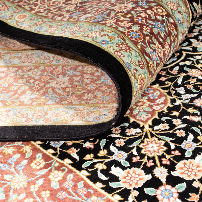 Silketeppe - Ghom Silk - Premium - 154 x 101 cm - mørkeblå