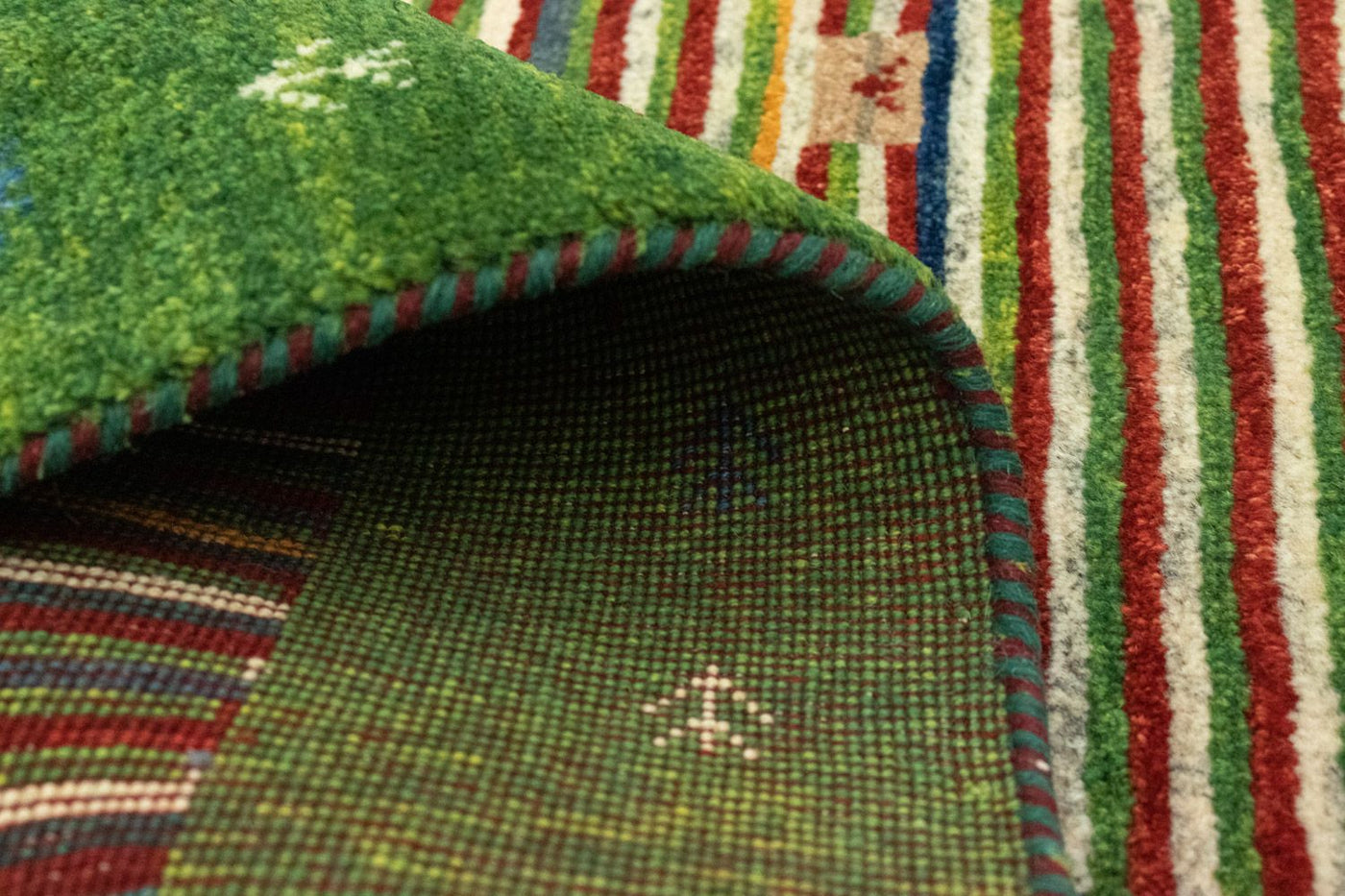 Persisk teppe - Nomadisk - 126 x 80 cm - flerfarget