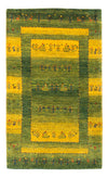Loribaft Teppe 76x128cm - Perserteppich Wollteppich - Rektangulær / Grønn / 76 x 128 cm Rektangulær