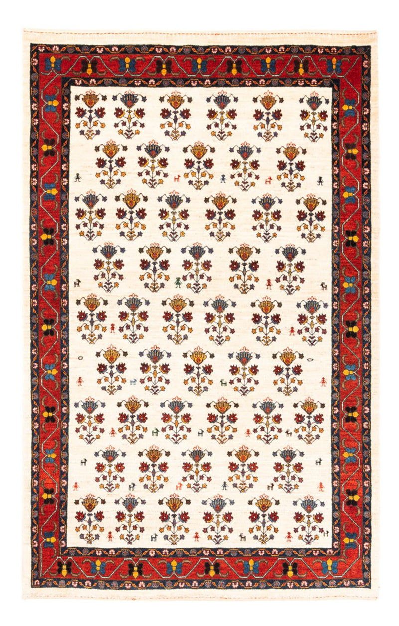 Gabbeh-teppe - persisk - 194 x 127 cm - krem