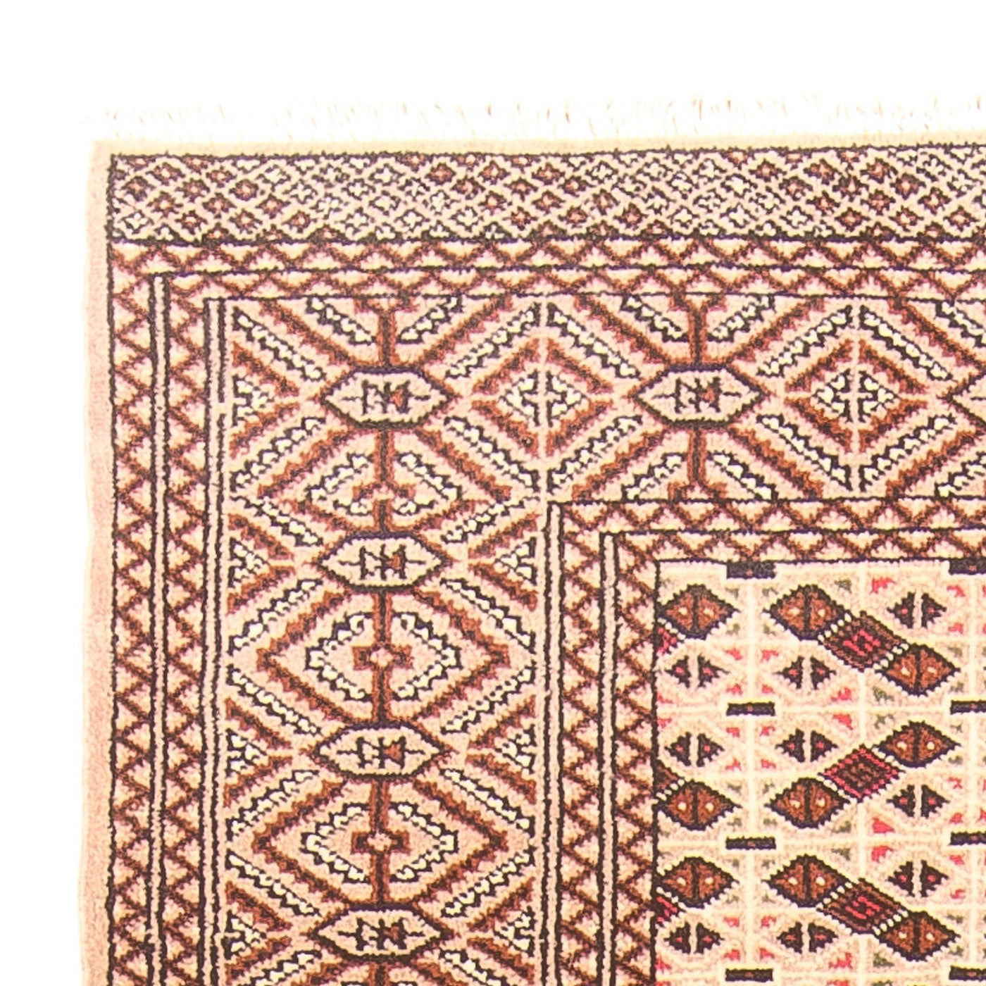 Løper Turkaman teppe - 282 x 100 cm - krem