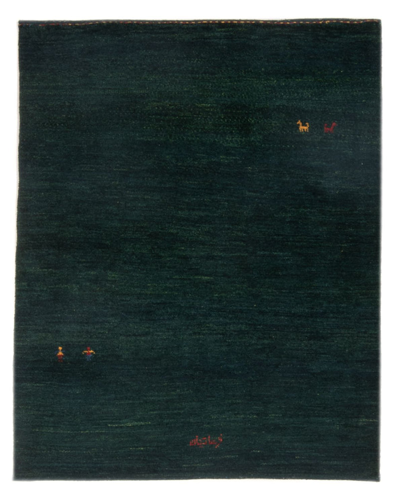 Gabbeh-teppe - persisk - 148 x 104 cm - mørkegrønn