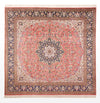 Qom silke Teppe 247x247cm - Persisk teppe - Kvadratisk / Lys rød / 247 x 247 cm Kvadratisk