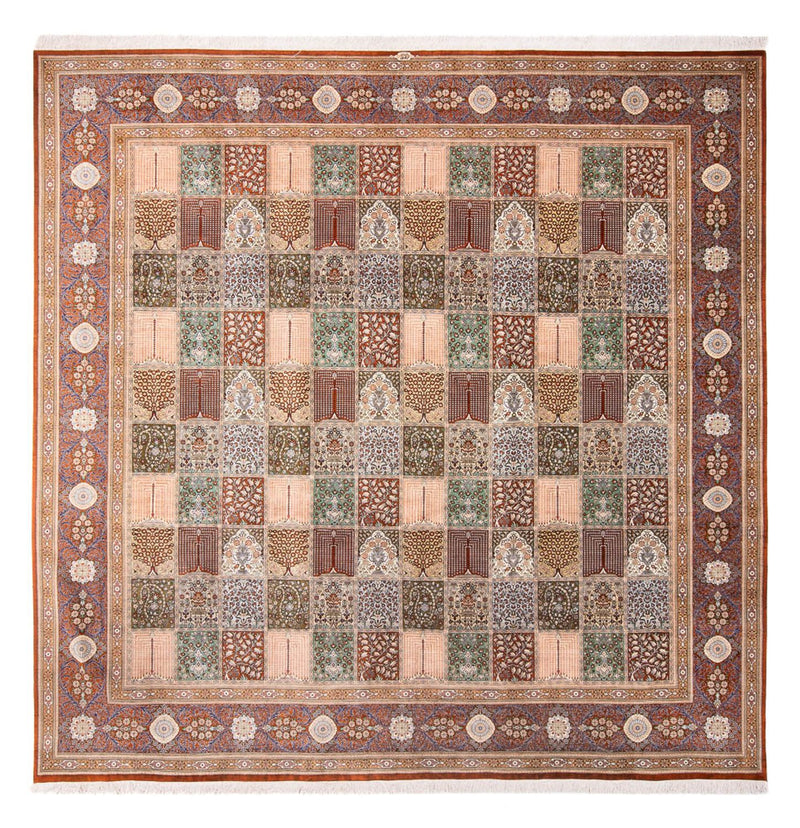 Silketeppe - Ghom Silk - Premium square  - 302 x 297 cm - flerfarget