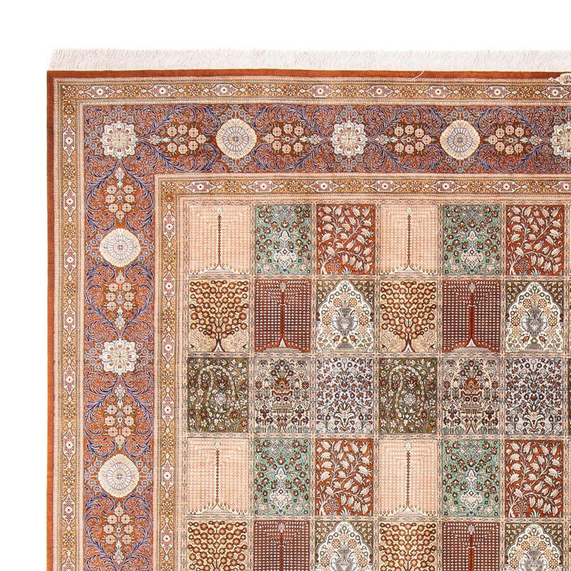 Silketeppe - Ghom Silk - Premium square  - 302 x 297 cm - flerfarget