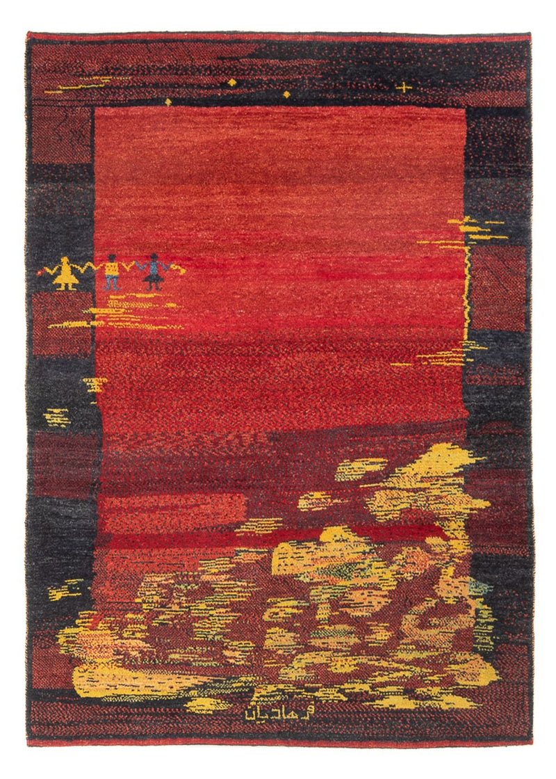 Persisk Gabbeh Teppe 127x176cm - Perserteppich Wollteppich