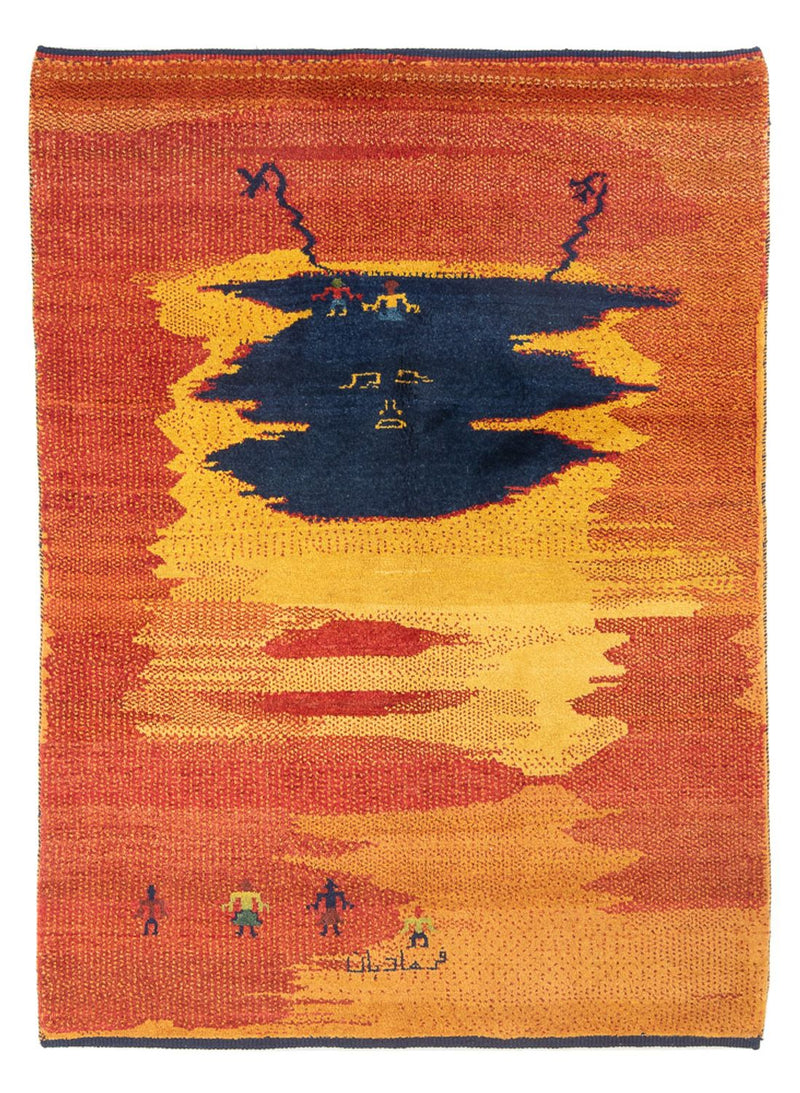 Persisk Gabbeh Teppe 193x150cm - Perserteppich Wollteppich