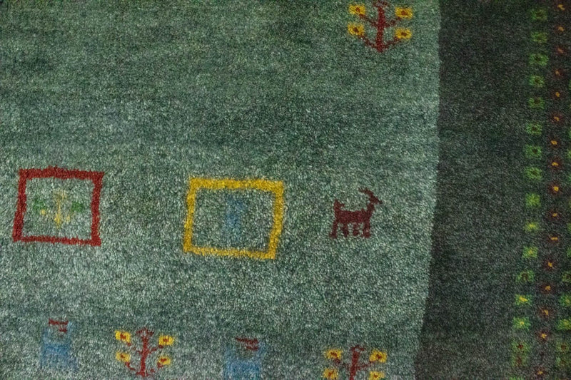 Persisk Gabbeh Teppe 195x142cm - Perserteppich Wollteppich