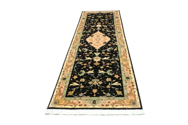 Løper Persisk teppe - Tabriz - Royal - 294 x 85 cm - svart