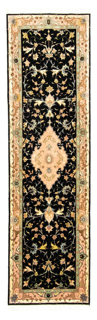 Løper Persisk teppe - Tabriz - Royal - 290 x 84 cm - svart – product image