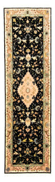 Løper Persisk teppe - Tabriz - Royal - 290 x 84 cm - svart