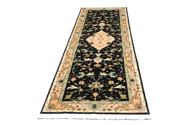 Løper Persisk teppe - Tabriz - Royal - 290 x 84 cm - svart