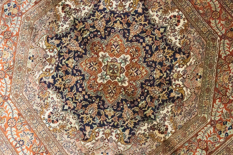 Kashmir silke Teppe 127x125cm - Orientalsk teppe